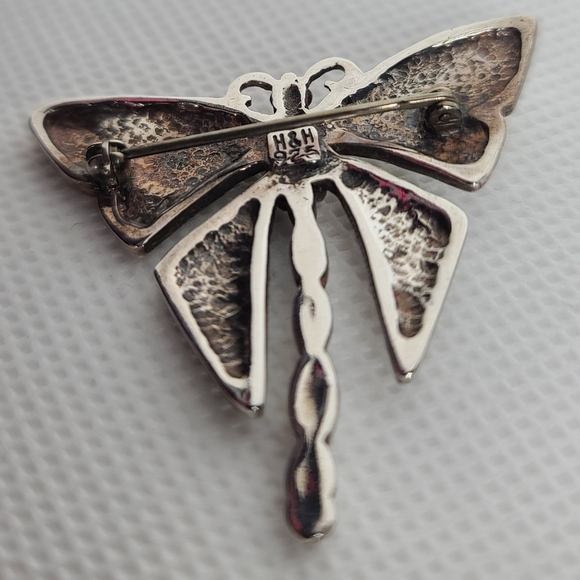H&H Hand & Hammer Butterfly Brooch/Pin in Sterling Silver - Picture 4 of 6